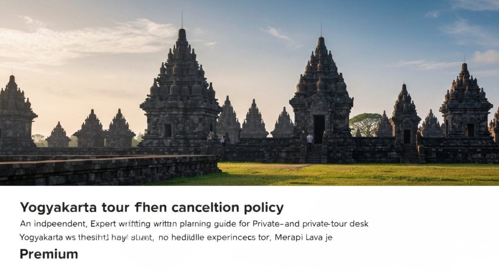 yogyakarta tour cancellation policy — Photorealistic editorial travel photograph relevant to: An independent, expert-wri